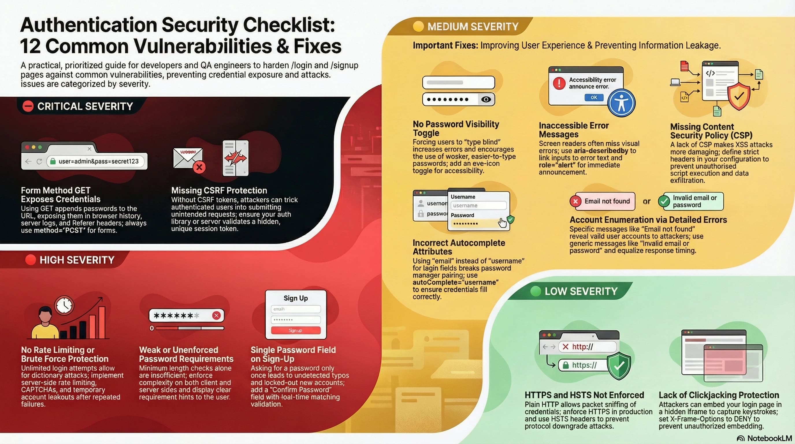 Security audit of a login and signup page